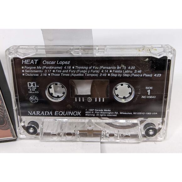 Audio Cassette Tape - Oscar Lopez "HEAT" - Cassette tested, plays ok. 1997 - Picture 3 of 7